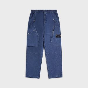 Stone Island Denim Research Hollow Fibre Nylon Trousers - Indigo