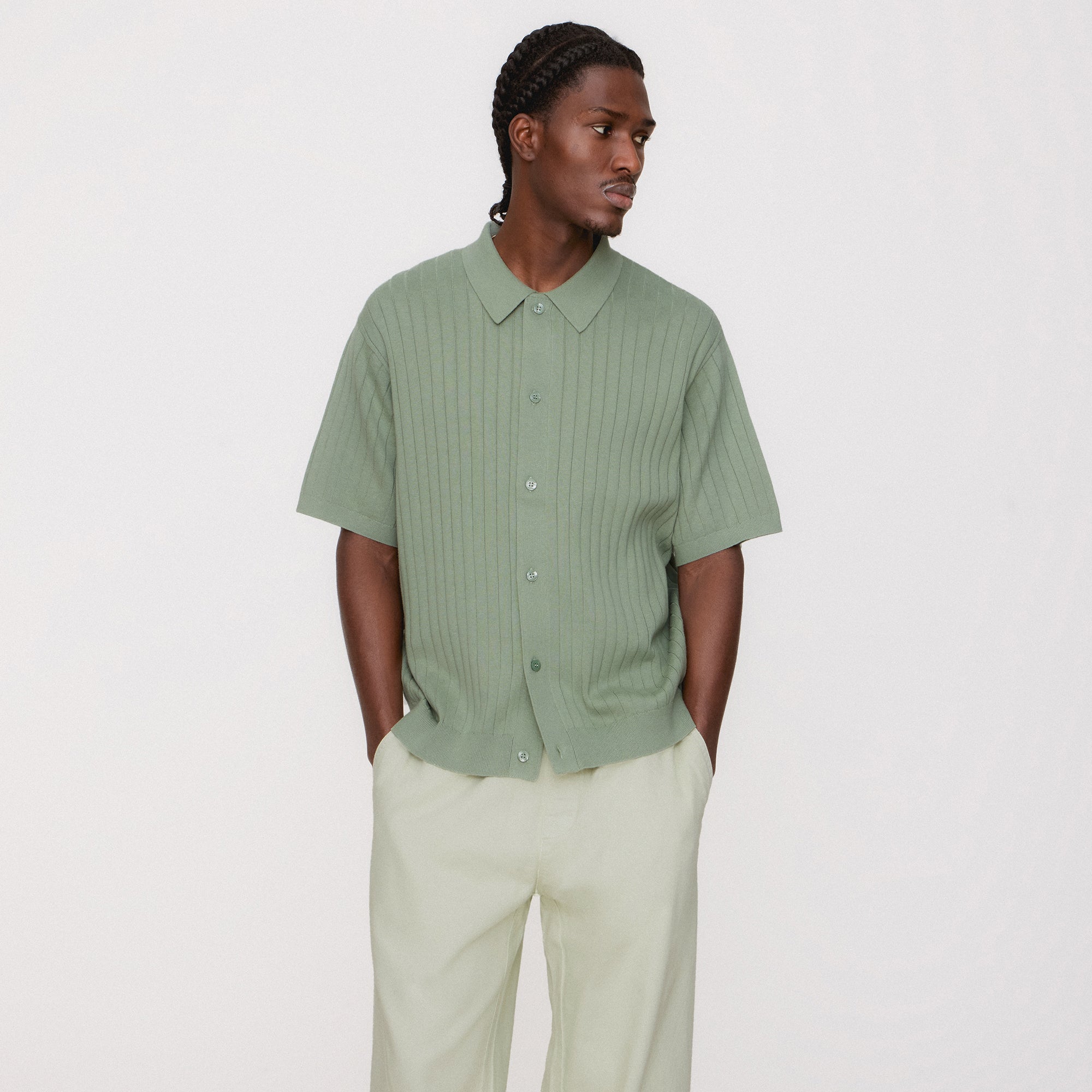 Kith Rhys Knit Stripe Buttondown - Pavilion - Image 2