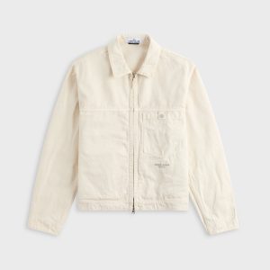 Stone Island Marina Slub Cotton Batavia Coach Jacket - Ivory