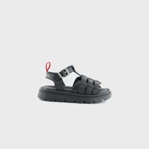 Marni PS Buckle Strap Sandals - Black / Red