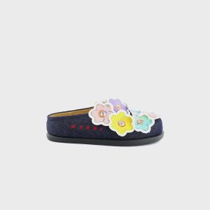 Marni GS Fussbett Slip-On Mules - Dark Blue / Multicolor