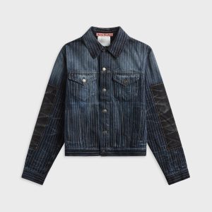Acne Studios Patchwork Denim Jacket - Blue / Black