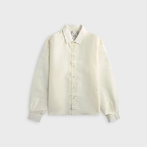 Ranra Field Silk Linen Long Sleeve Shirt - Ivory