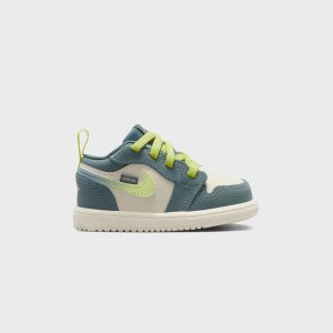 Jordan TD Air Jordan 1 Low SE - Sea Glass / Hasta / Gum Medium Brown / Light Lemon Twist