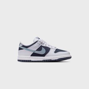 Nike GS Dunk Low - White / Light Armory Blue / Deep Royal Blue
