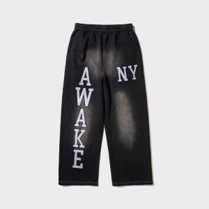 Awake NY Collegiate Open Hem Sweatpant - Black