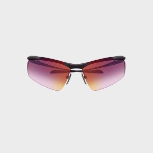Balenciaga BB0462S Unisex Metal Sunglasses - Ruthenium / Violet