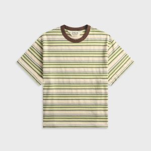Brain Dead Looped Stripe Tee - Green / Multi