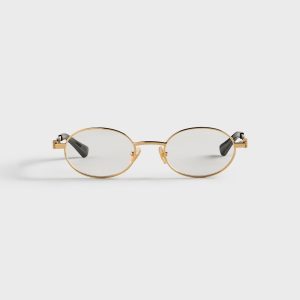 Bottega Veneta BV1470S Metal Sunglasses - Gold / Transparent