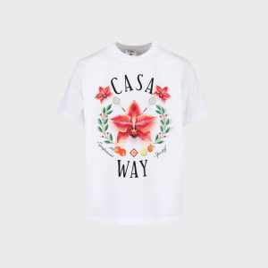 Casablanca Casa Way Orchid Classic Tee - Bright White
