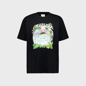 Casablanca Volcano Print Tee - Black