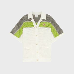 Casablanca Stripe Crochet Shirt - White