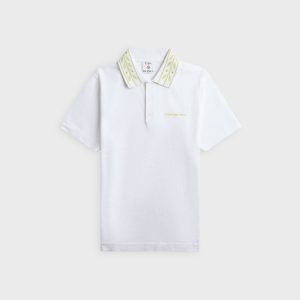 Casablanca Laurel Contrast Trim Polo Shirt - Textured Pique