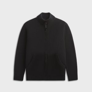 C.P. Company Cotton Mixed Zipped Cardigan - Total Eclipse