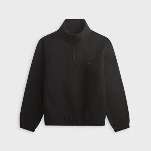 vowels Fleece Quarter Zip - Black