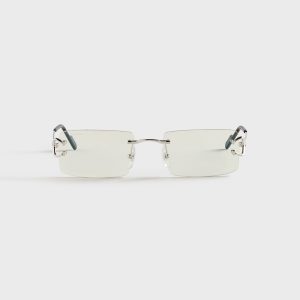 Cartier CT0488S Metal Sunglasses - Silver / Transparent