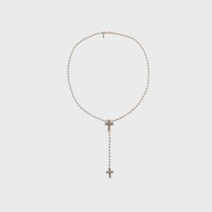 Emanuele Bicocchi Reissue Notre Cross Rosary Necklace - Silver
