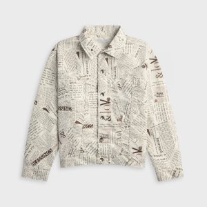Engineered Garments Newspaper Print Canvas Type 5 Jean Jacket - White