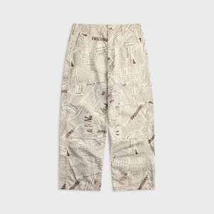 Engineered Garments Cotton Newspaper Print Canvas Painter Pant - White