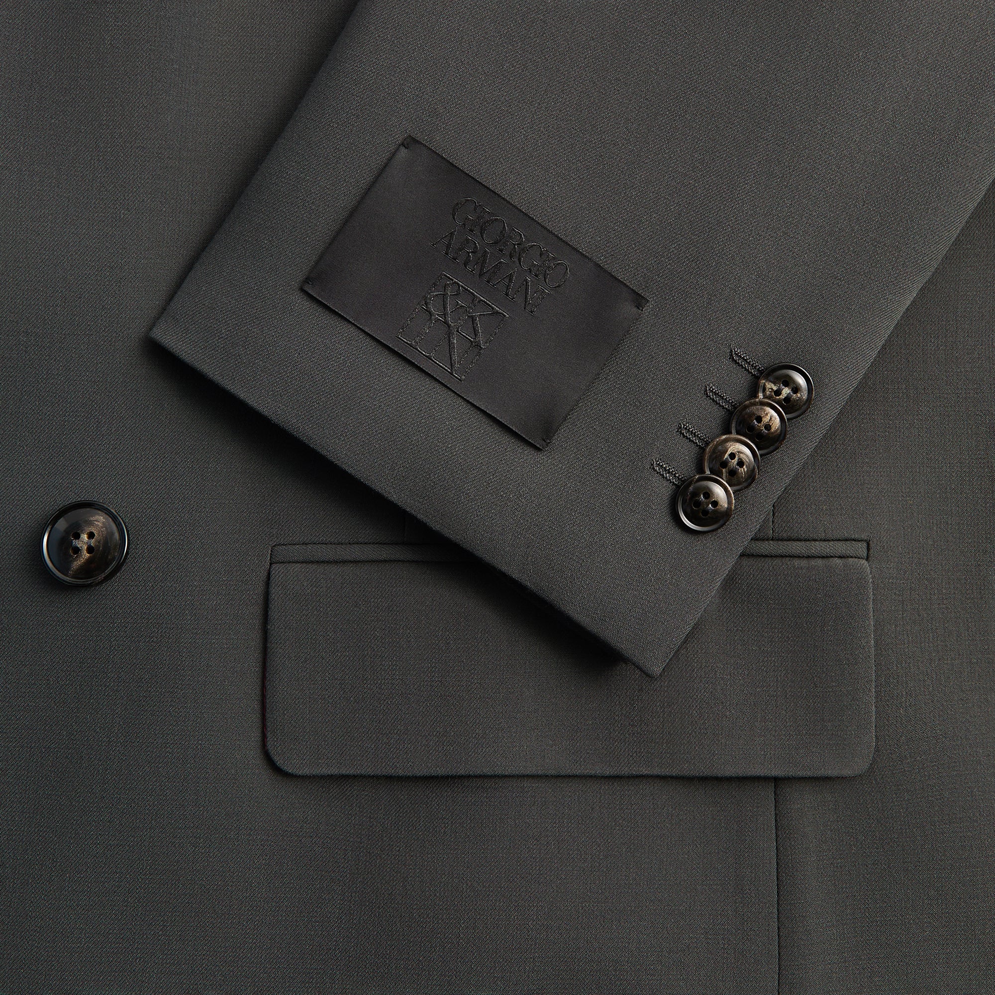 Giorgio Armani & Kith &Kin Milano Crepe Collarless Jacket - Dark Ash - Image 5
