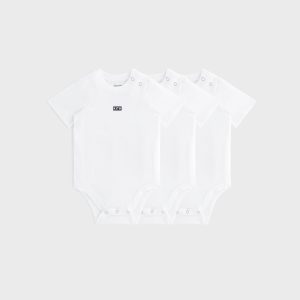 Kith Baby 3-Pack Short Sleeve Bodysuit - White