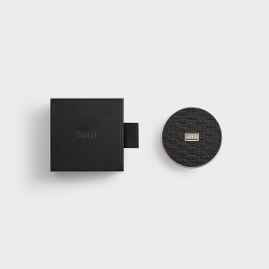 Kith Classic Logo Set of 4 Leather Coasters - Black
