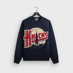 Kith for the New York Knicks Basketball Vintage Nelson Raglan Crewneck - Nocturnal