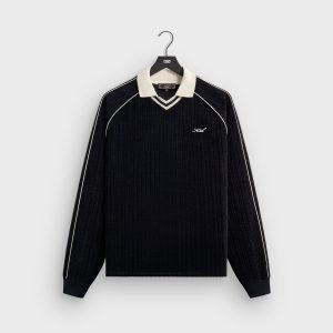 Kith Velvet Corduroy Long Sleeve Trevor Polo - Ink