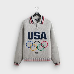 Kith for Team USA Nelson Rugby Sweater - Light Heather Grey