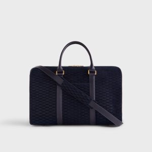 Kith Monogram Suede Traveler K40 Bag - Ink