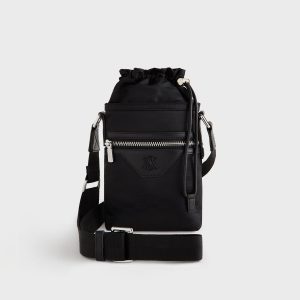Kith Monogram Nylon Jacquard Drawcord Crossbody - Black