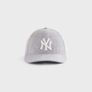 Kith & New Era for the New York Yankees Brushed Jersey 59Fifty Low Profile Fitted Cap - Medium Heather Grey