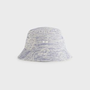 Kith Heather Jacquard Canvas Reversible Dawson Bucket Hat - Light Indigo