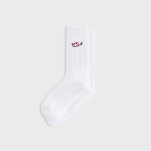 Kith for Team USA Crew Socks - White