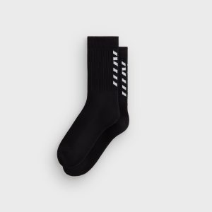 Kith Fast Logo Cotton Crew Socks - Black