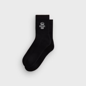 Kith Insignia Cotton Mid Crew Socks - Black