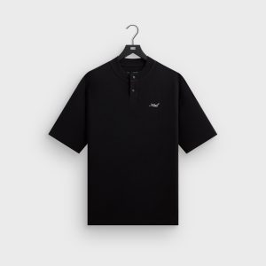 Kith Micro Waffle Tristan Henley - Black