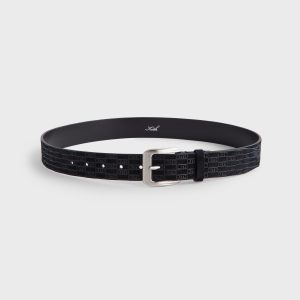 Kith Monogram Suede Leather Belt - Black