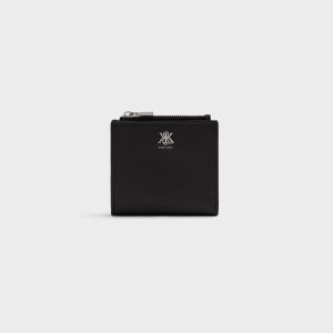 Kith Saffiano Leather Snap Wallet - Black