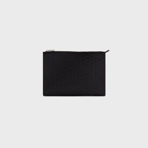 Kith Monogram Vachetta Leather Zip Pouch - Black