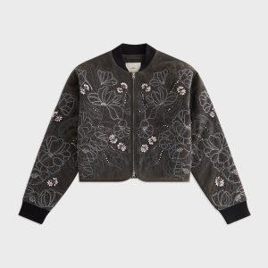 Lisa for Kith Women Elara Embellished Bomber Jacket - Black