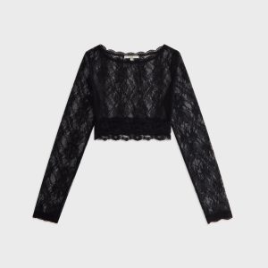 Lisa for Kith Women Piera Lace Long Sleeve Top - Black