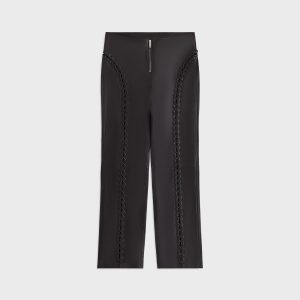 Lisa for Kith Women Cerise Leather Lace Up Pant - Black