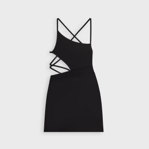 Lisa for Kith Women Voyez Asymmetrical Strap Mini Dress - Black