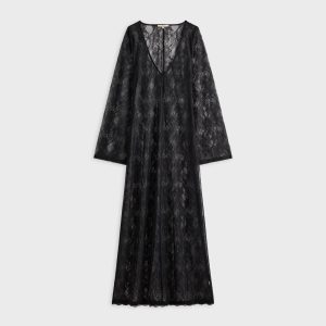 Lisa for Kith Women Lyla V-Neck Lace Maxi Dress - Black