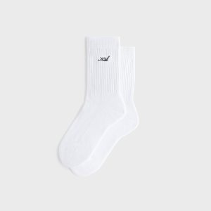 Kith Women Script Classic Crew Socks - White