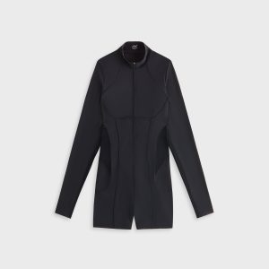 Kith Women Hani Active Long Sleeve Romper - Black