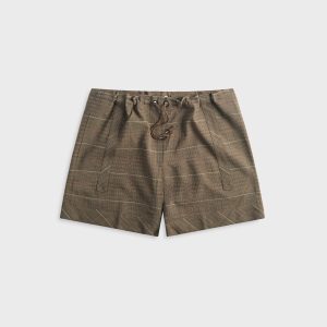 Kiko Kostadinov Mosaic Check Kyan Short - Taupe
