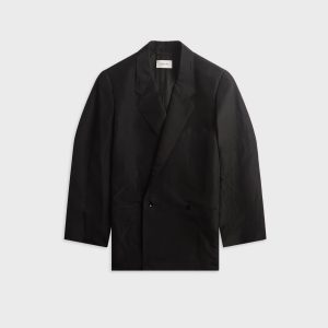 Lemaire Soft Tailoring Double Breasted Coat - Black