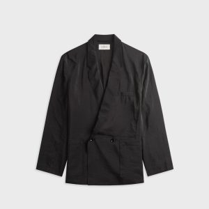 Lemaire Soft Tailoring Double Breasted Coat - Black